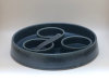 Thumbnail: Platter with Small Bowls (3) and Spoon; 
Color: Blue, Green, Oatmeal; 
Size: 11.5” x 11.5” x 2” 
$75.00 set.